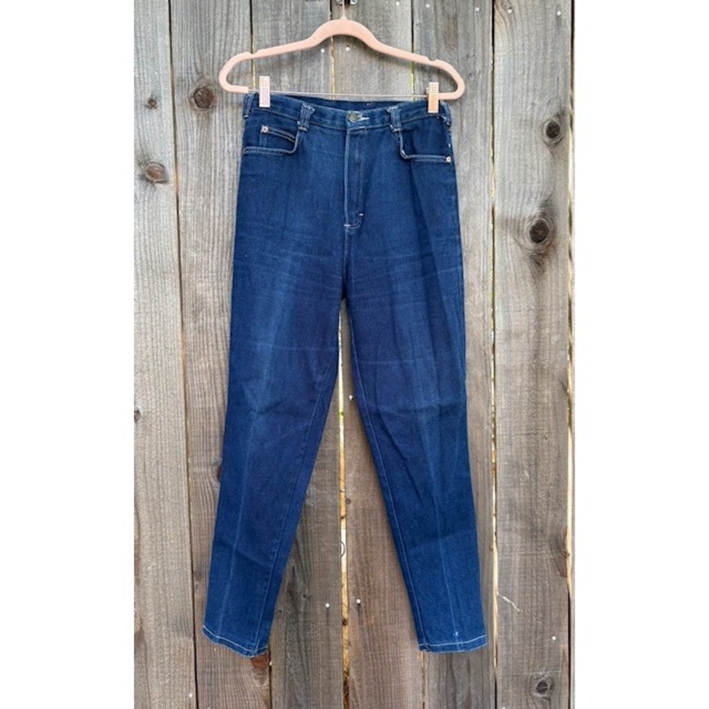 Vintage Shades brand Jeans‎ Womens Dark Wash High Waist Zipper Ankle 80s
